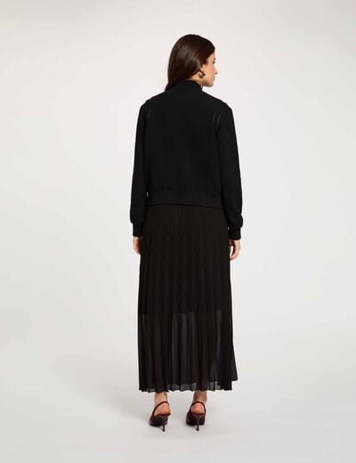 Blouson manches longues noir femme