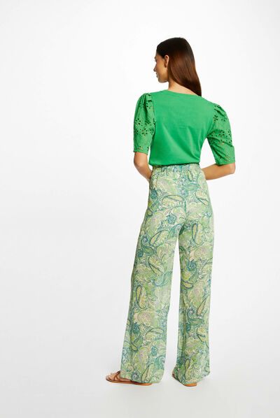 T-shirt à manches courtes vert femme