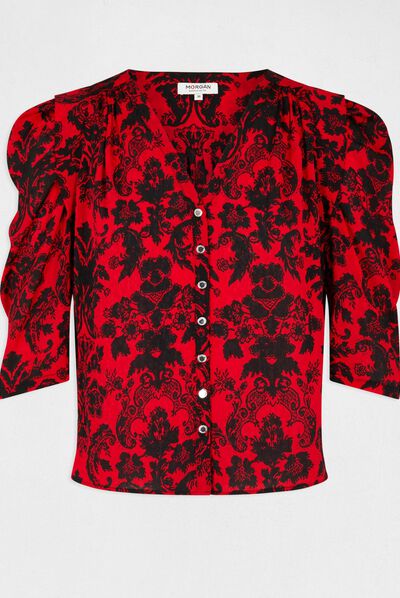 Chemise manches 3/4 imprimé cachemire multico femme
