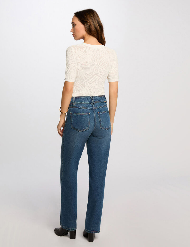 pull manches courtes ajoure blanc femme Pull manches courtes ajouré blanc femme