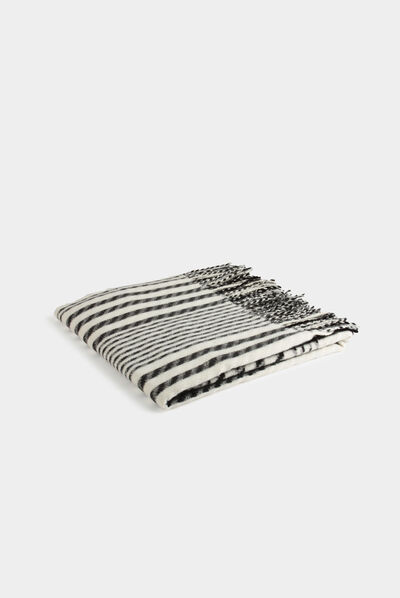 Écharpe à carreaux noir femme