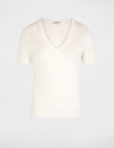 pull manches courtes ajoure blanc femme Pull manches courtes ajouré blanc femme