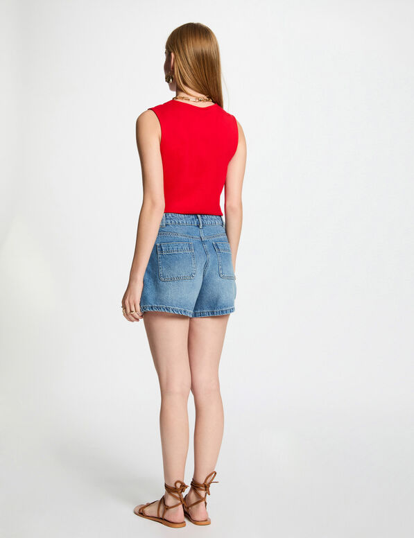 t shirt sans manches rouge femme T-shirt sans manches rouge femme