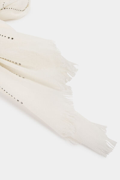 Foulard avec strass ivoire femme