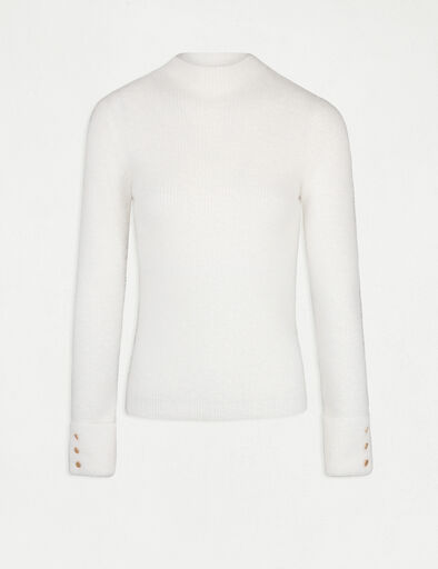 pull manches longues maille duveteuse ivoire femme Pull manches longues maille duveteuse ivoire femme