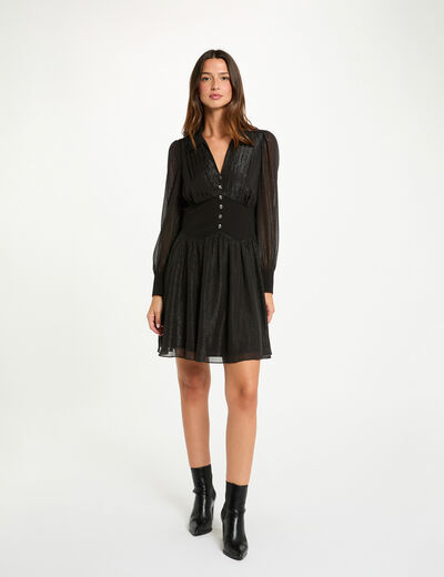 Robe fluide &eacute;vas&eacute;e noir femme