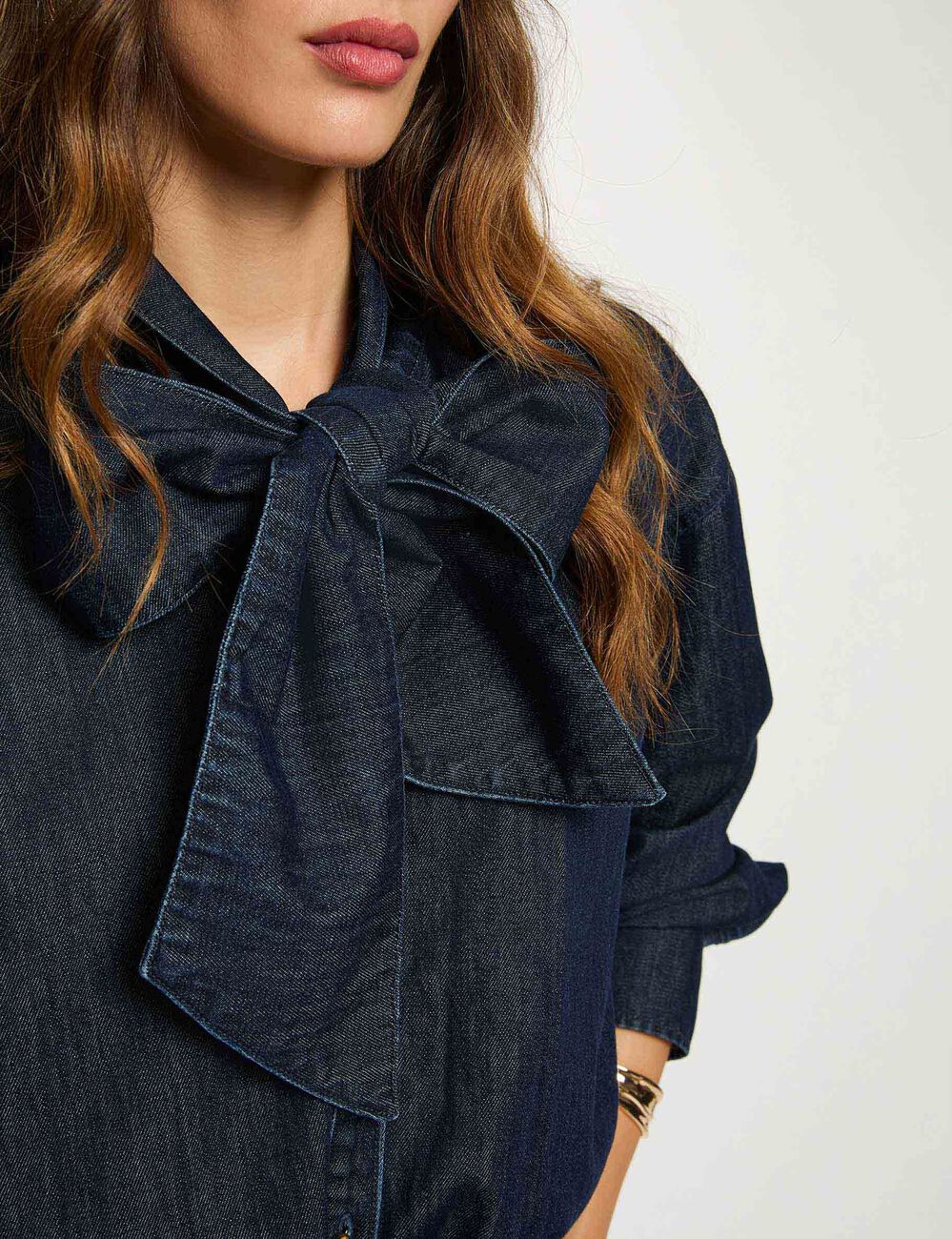 Chemise jean lavalli&egrave;re denim brut femme
