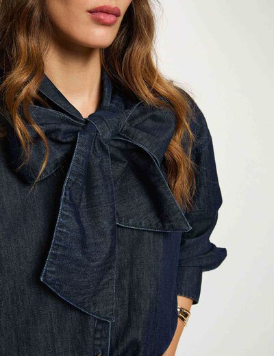 Chemise jean lavalli&egrave;re denim brut femme