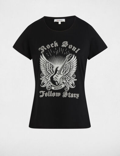 t shirt a inscription noir femme T-shirt à inscription noir femme