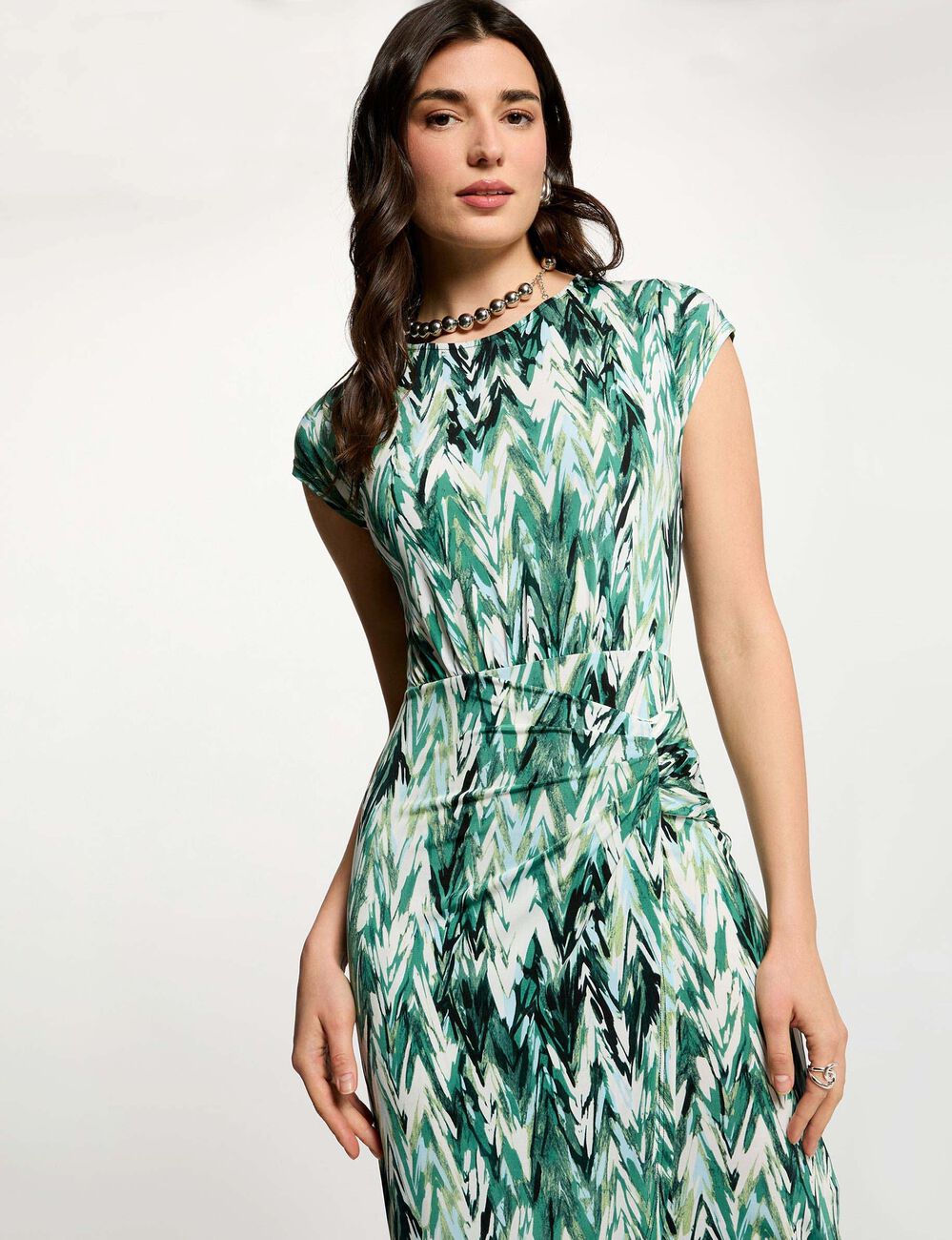 Robe droite imprim&eacute;e multicolore femme