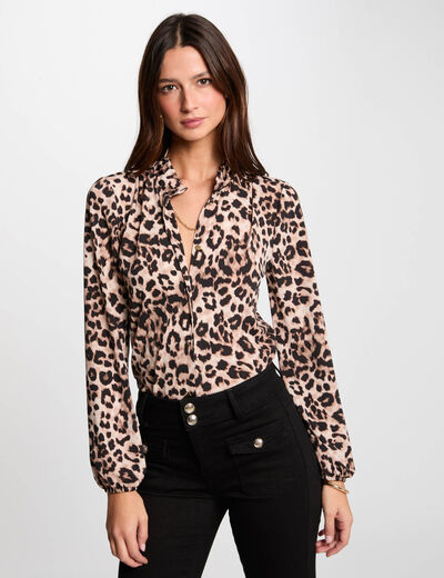 T-shirt manches longues multicolore femme