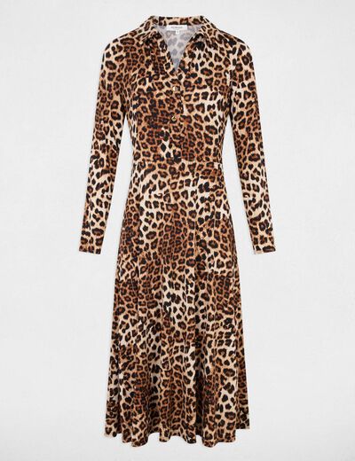 Robe courte droite imprimée multicolore femme