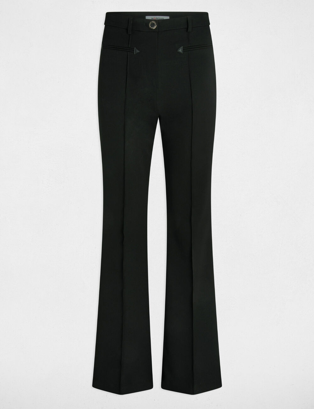 Pantalon bootcut taille haute noir femme
