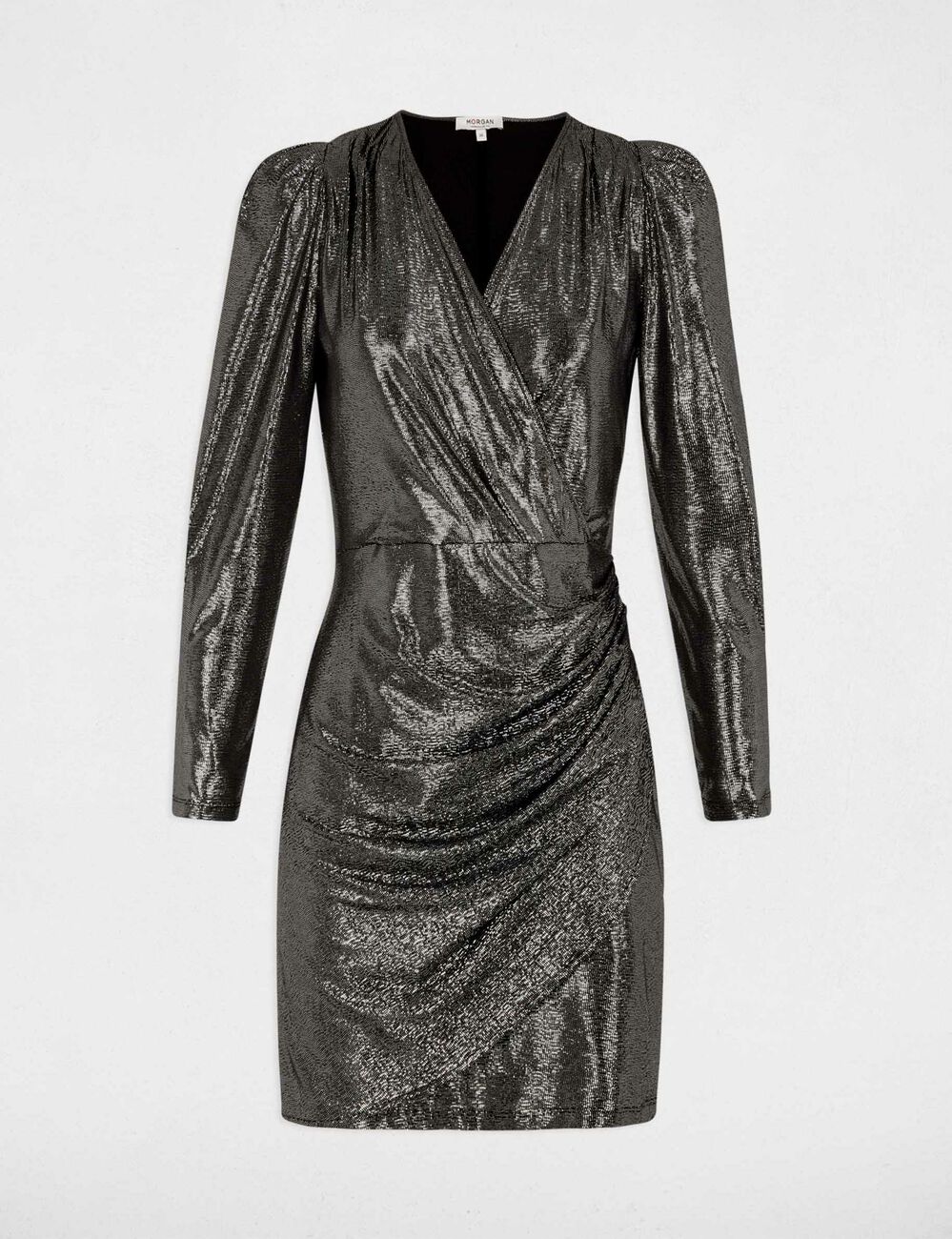 Robe courte ajust&eacute;e m&eacute;tallis&eacute;e metal femme