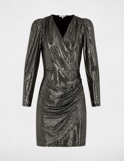 Robe courte ajustée métallisée metal femme