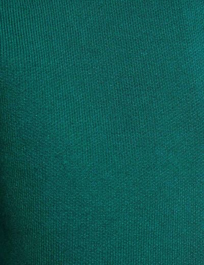 Pull col teddy vert femme