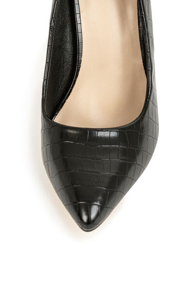 Escarpins aspect croco noir femme