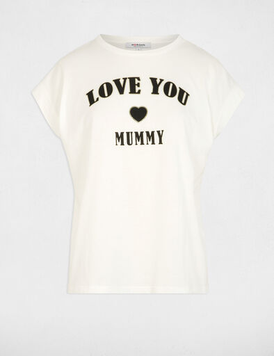 t shirt a inscription blanc femme T-shirt à inscription blanc femme