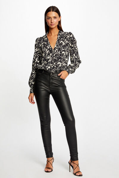 Chemise manches longues imprimé abstrait multico femme
