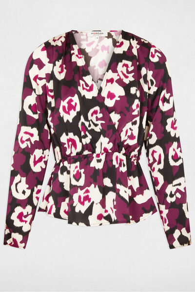 Blouse manches longues imprimé floral multico femme