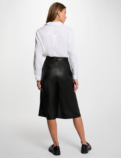 Bermuda large taille haute noir femme