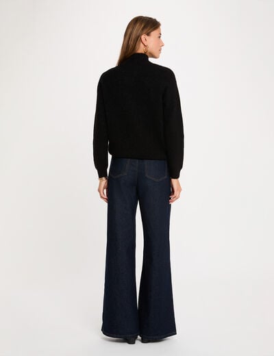 Pull col montant noir femme