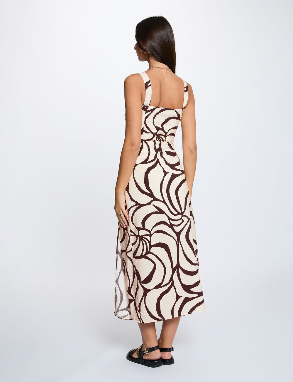 Robe longue pliss&eacute;e multicolore femme