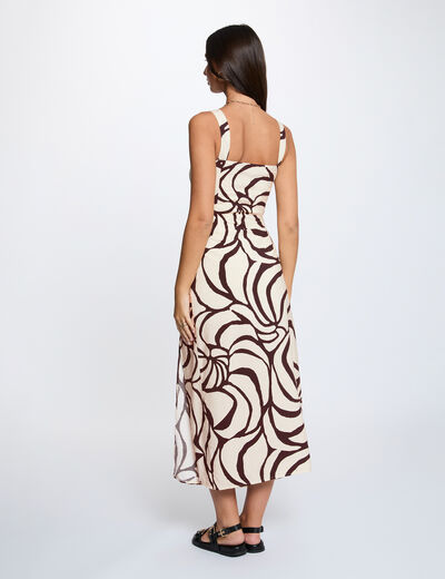Robe longue pliss&eacute;e multicolore femme