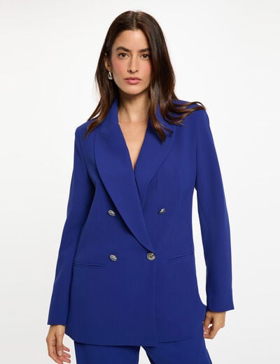 Blazer bleu p&eacute;trole femme