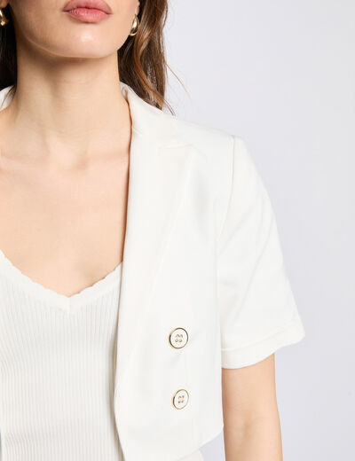 Boléro manches courtes blanc femme