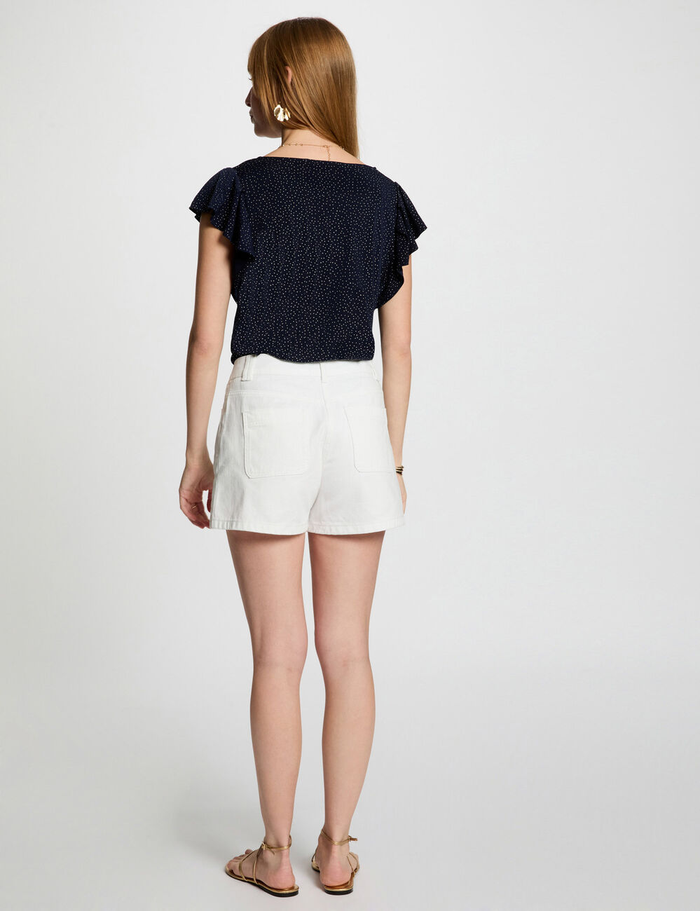 T-shirt manches courtes bleu marine femme