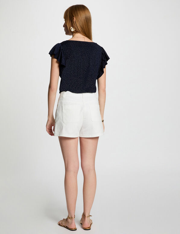 T-shirt manches courtes bleu marine femme