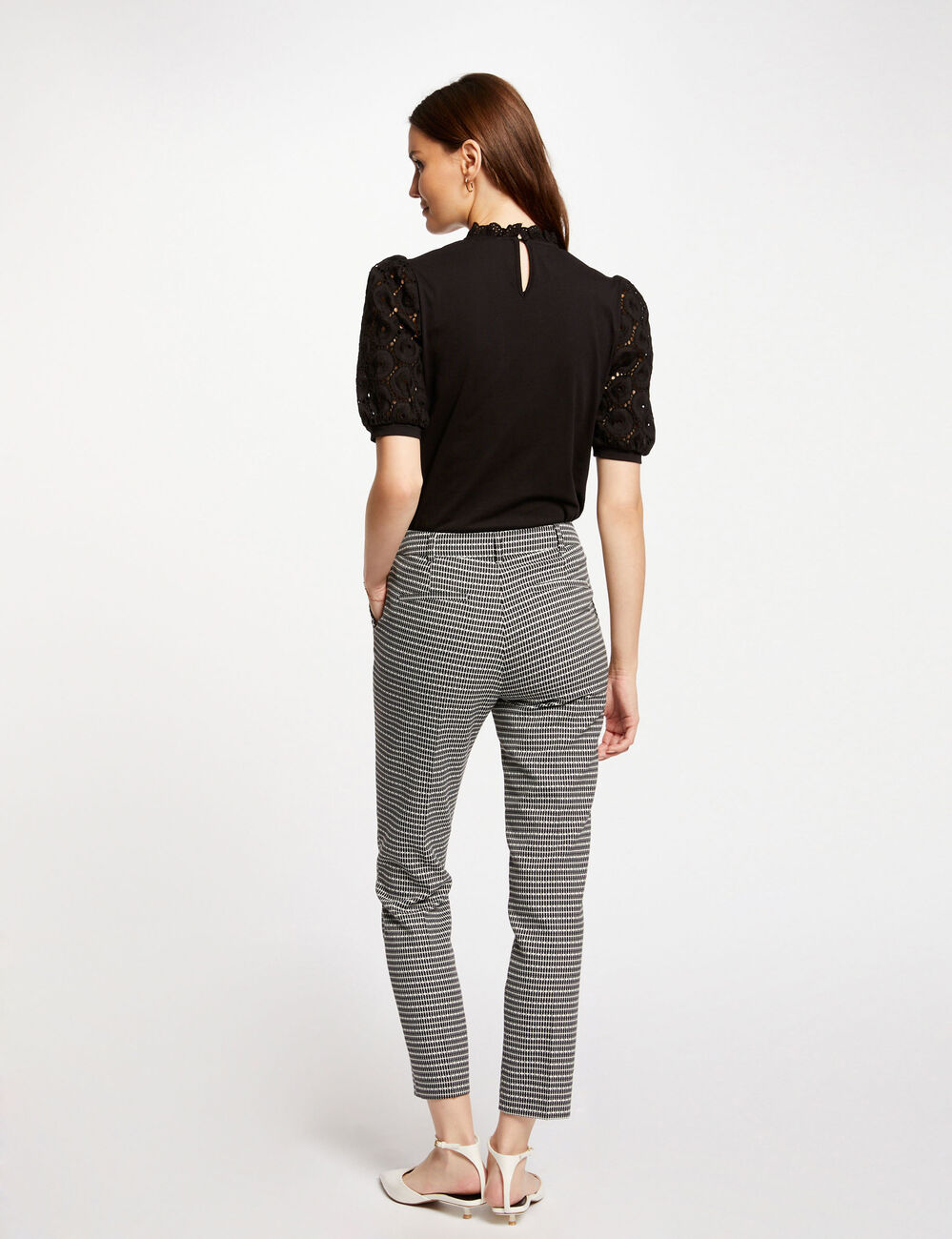 Pantalon cigarette imprimé multico femme