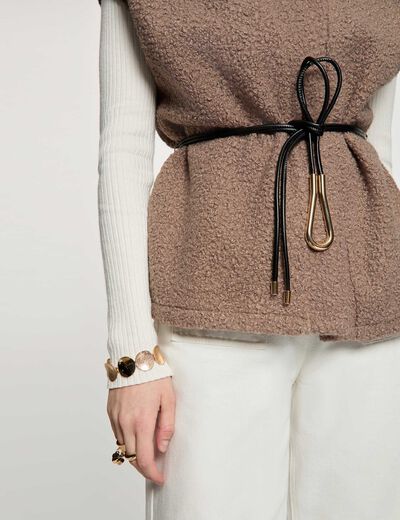 Veste sans manches taupe femme