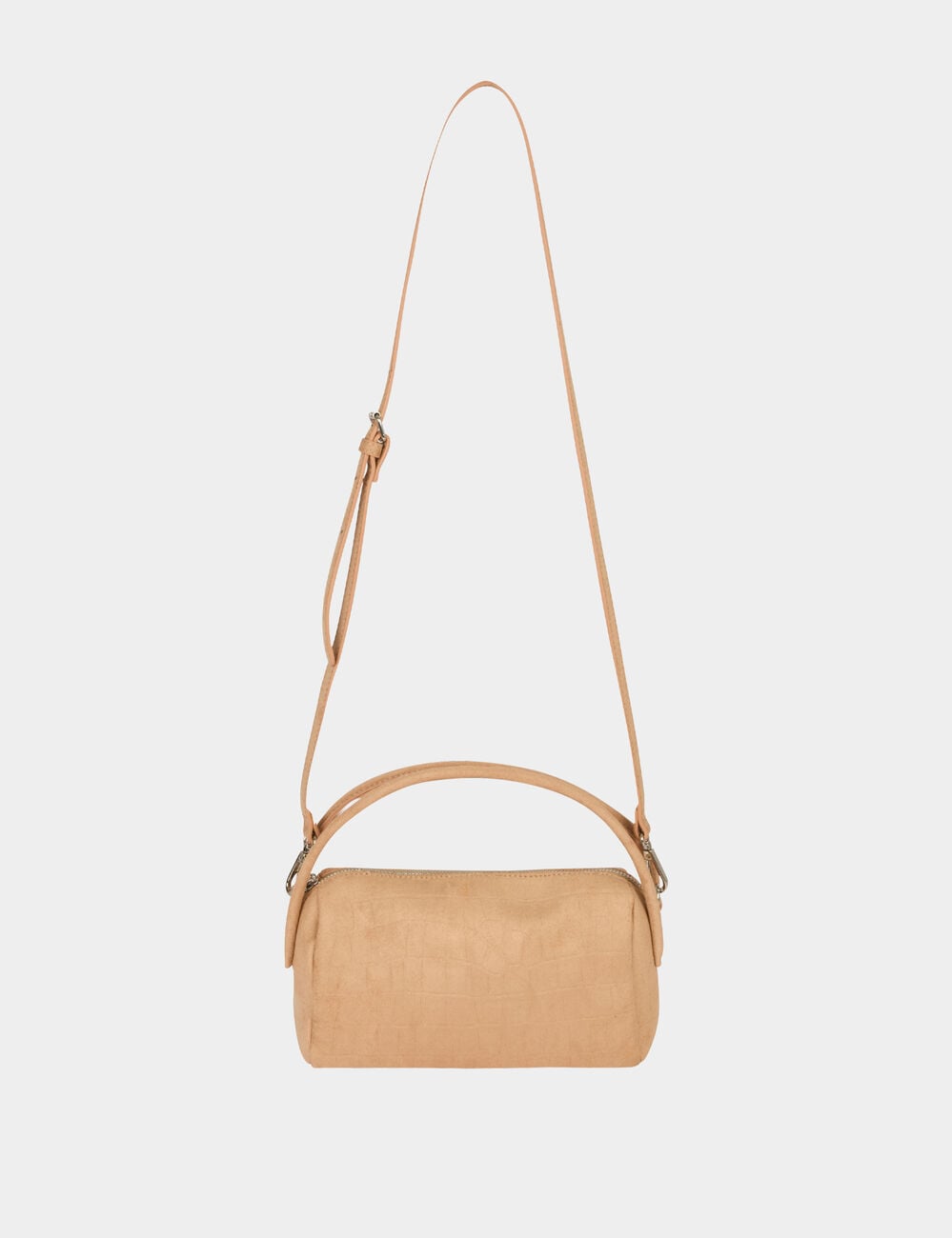 Sac bandouli&egrave;re similicuir beige femme