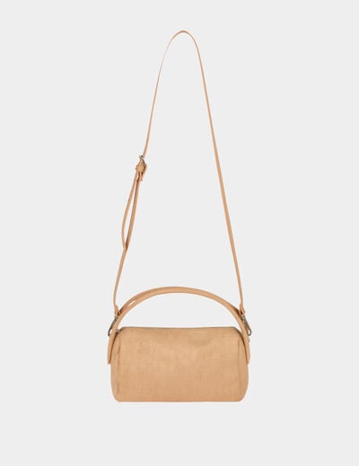 Sac bandouli&egrave;re similicuir beige femme