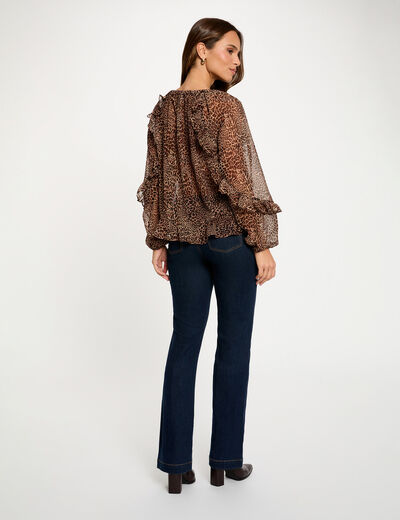 Blouse ajust&eacute;e col v multicolore femme