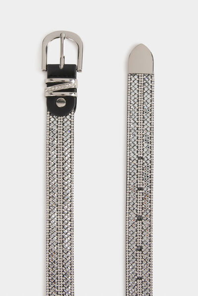 Ceinture avec strass argente femme