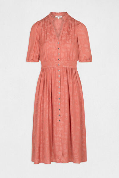 Robe droite imprimé cachemire rouille femme