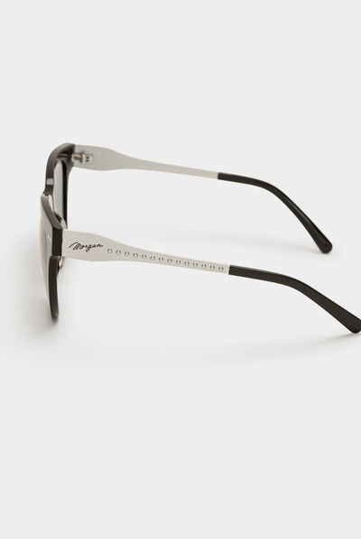 Lunettes de soleil arrondies noir femme