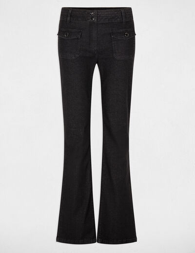 Jean bootcut boutons denim noir femme