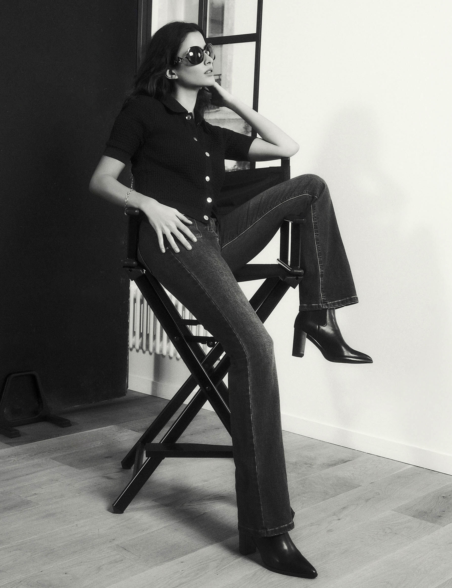 Jeans bootcut détails franges - Morgan - Modalova