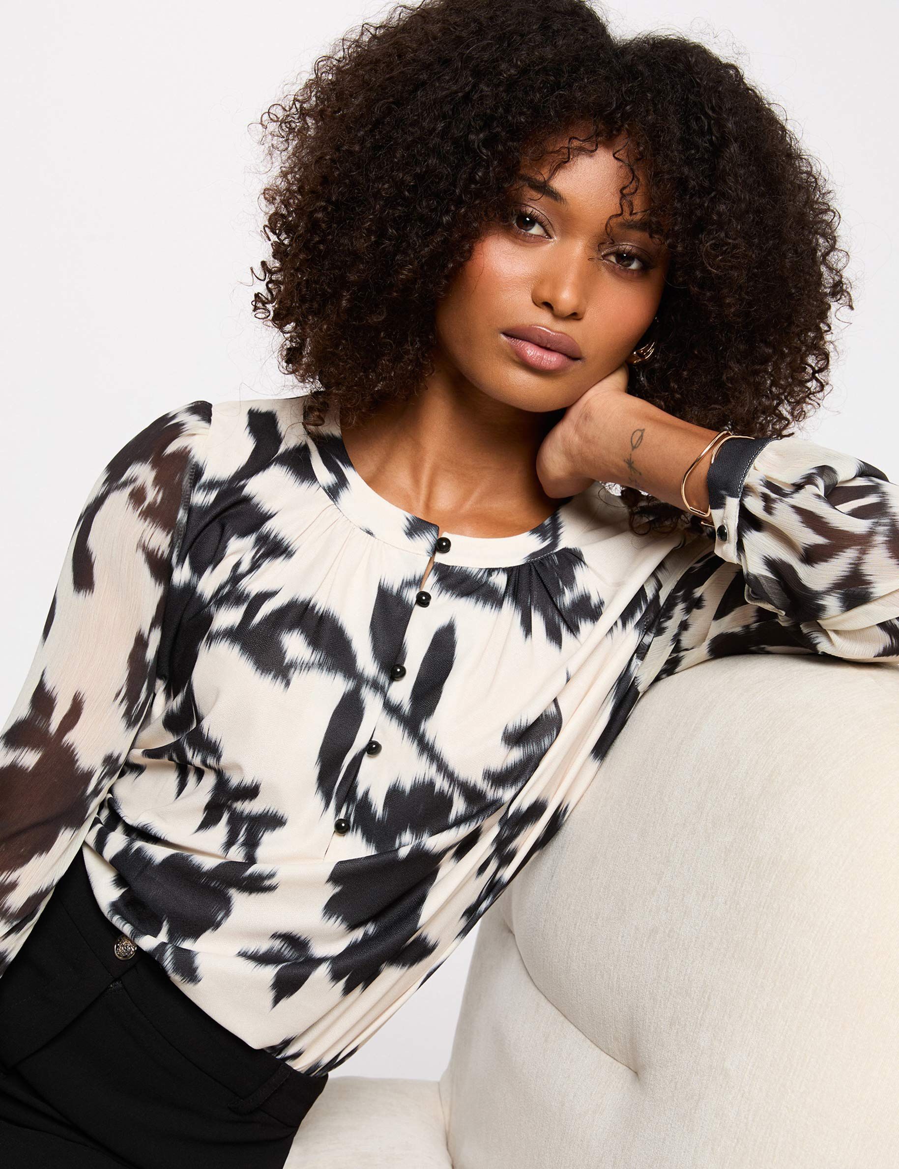 T shirt voile manches longues femme