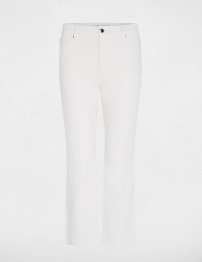 Jean slim crop blanc femme