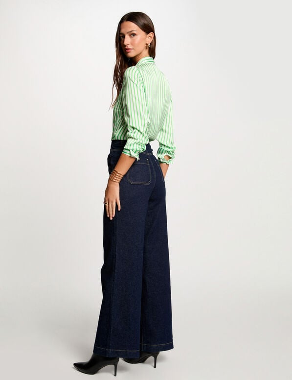 chemise manches longues rayee vert femme Chemise manches longues rayée vert femme