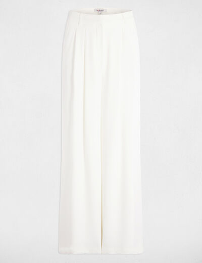 Pantalon large fluide blanc femme