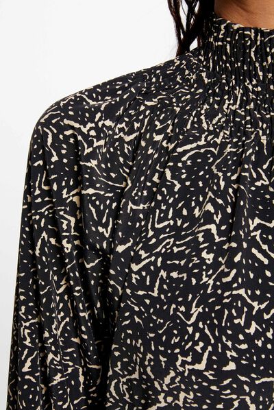 Blouse manches longues imprimé abstrait multico femme
