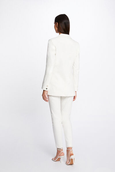 Veste city droite ecru femme