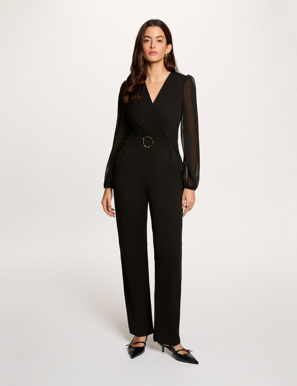 Combinaison cache coeur noir femme