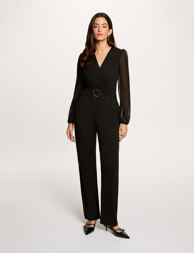 Combinaison cache coeur noir femme
